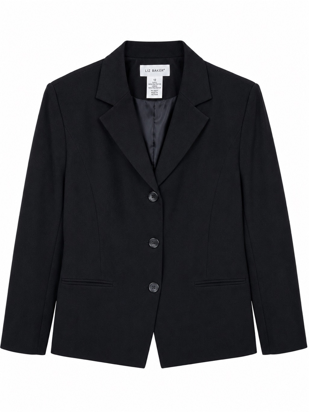 Vintage 1990s Liz Baker Tailored Three Button Blazer Jacket